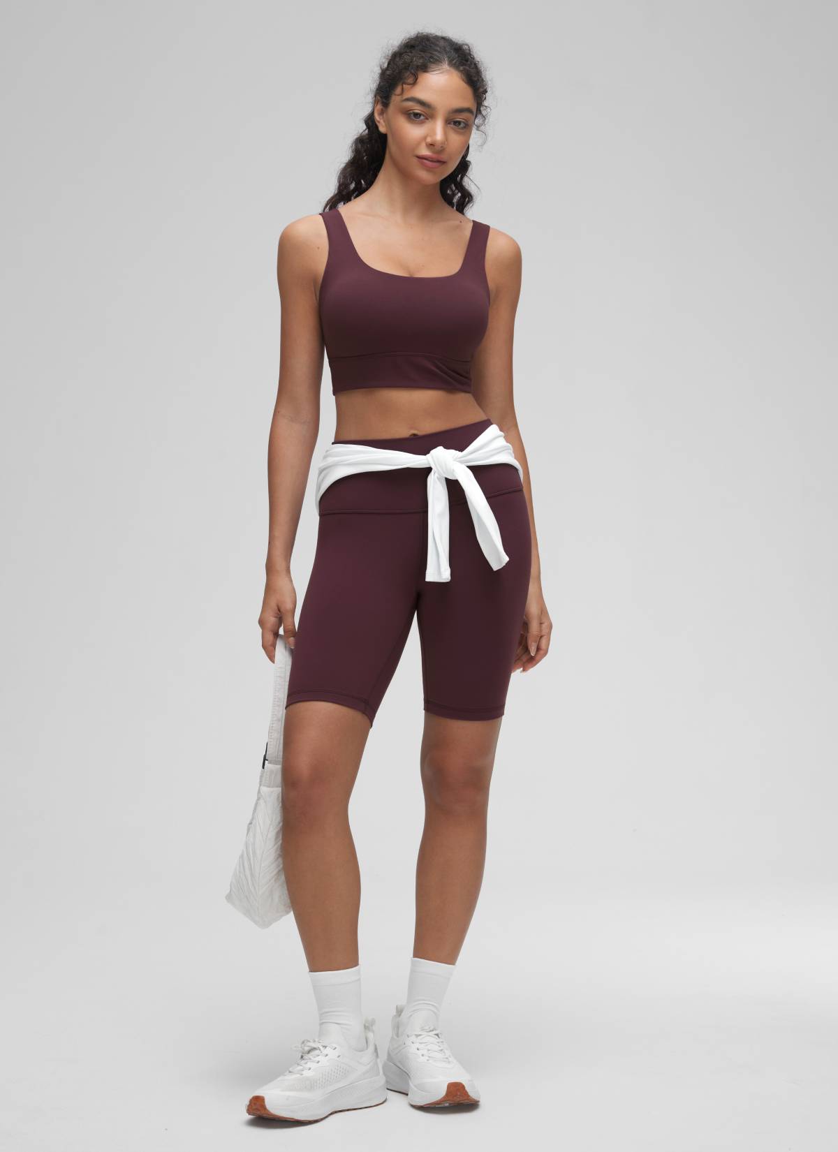 CRZ YOGA Women's Yoga Low Support Butterluxe Sport Bra U Back Longline Ripe Plum @model_info:Anano