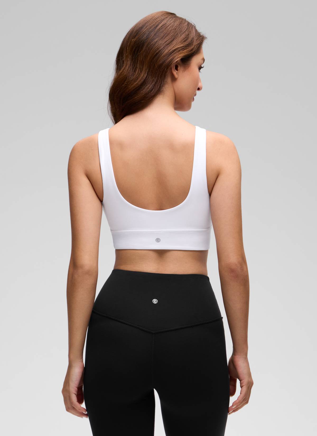 CRZ YOGA Women's Yoga Low Support Butterluxe Sport Bra U Back Longline White @model_info:Inga