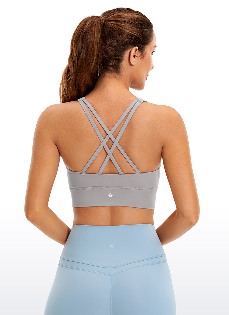 Soutien-gorge d'entraînement Butterluxe à maintien moyen et dos à bretelles pour femme CRZ YOGA Gull Gray
