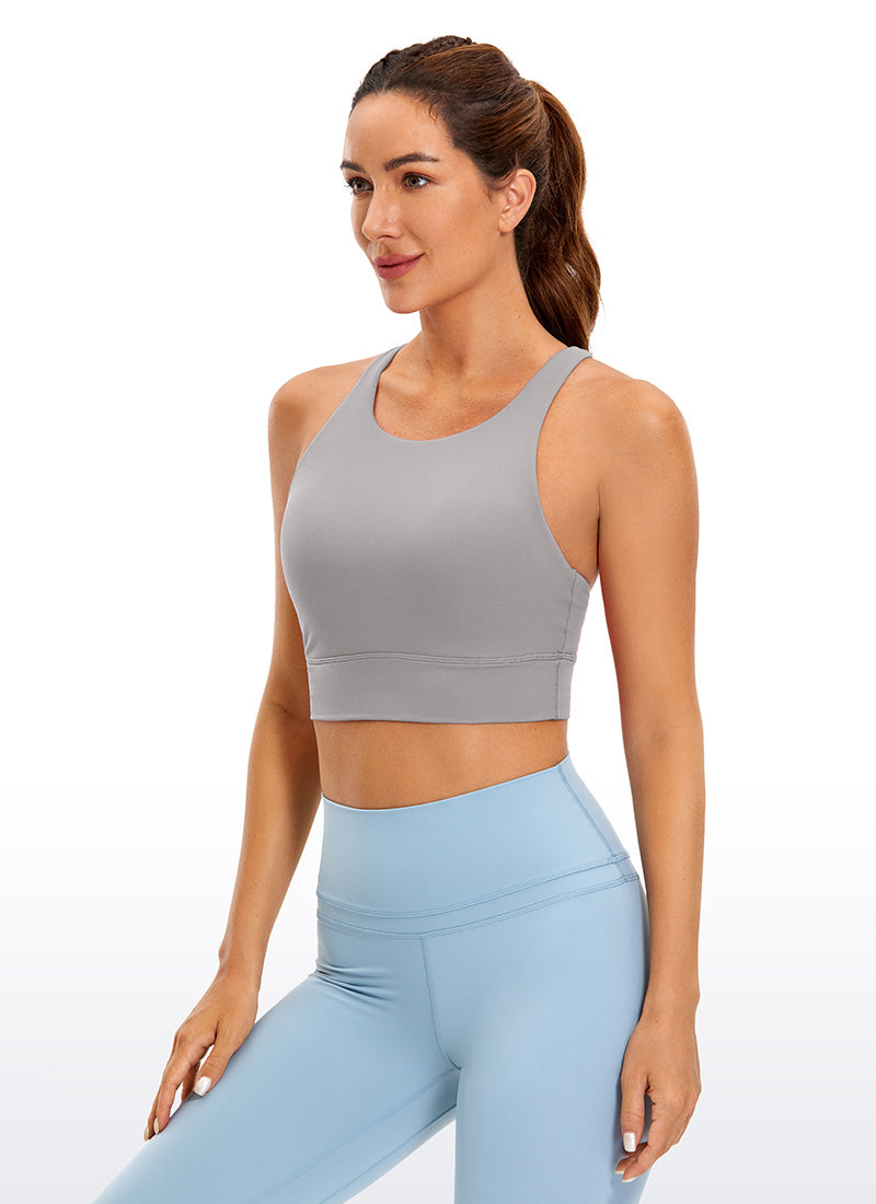 Soutien-gorge d'entraînement Butterluxe à maintien moyen et dos à bretelles pour femme CRZ YOGA Gull Gray