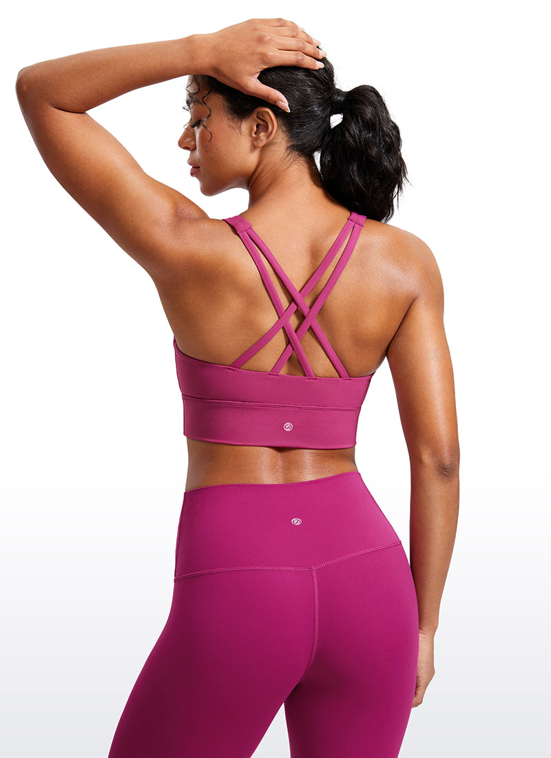 Soutien-gorge d'entraînement Butterluxe à maintien moyen et dos à bretelles CRZ YOGA pour femme, Mauve Délavé