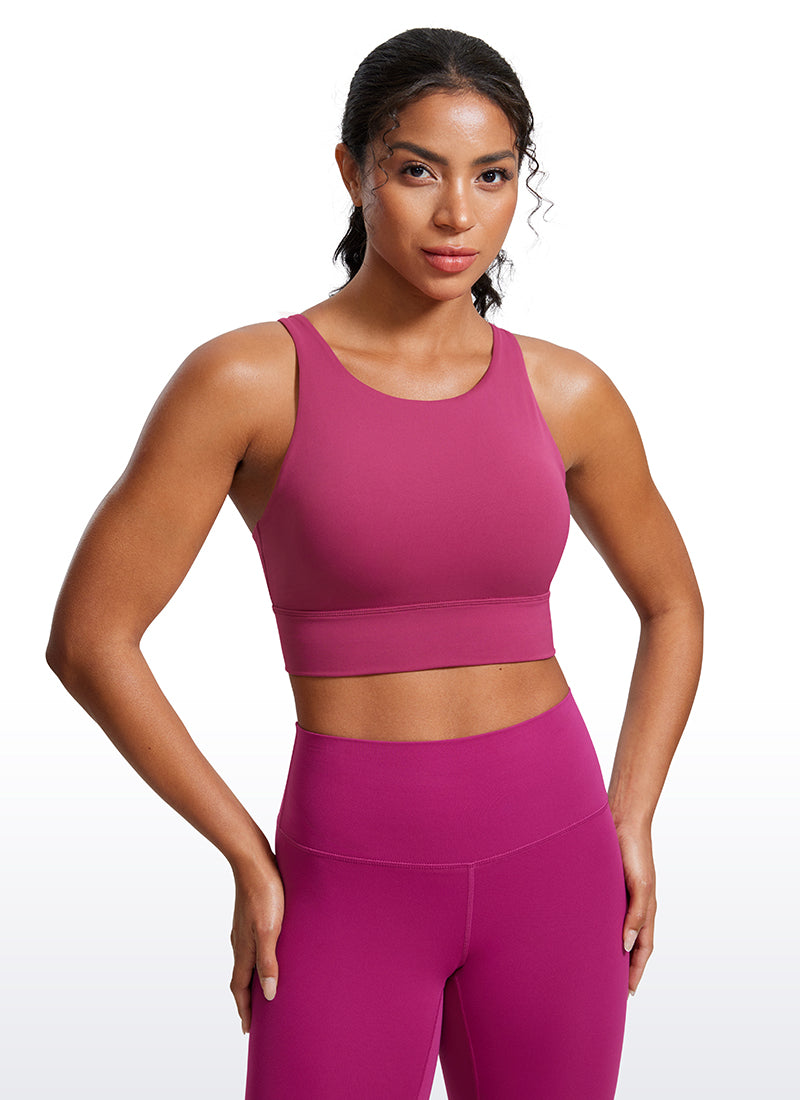 Soutien-gorge d'entraînement Butterluxe à maintien moyen et dos à bretelles CRZ YOGA pour femme, Mauve Délavé