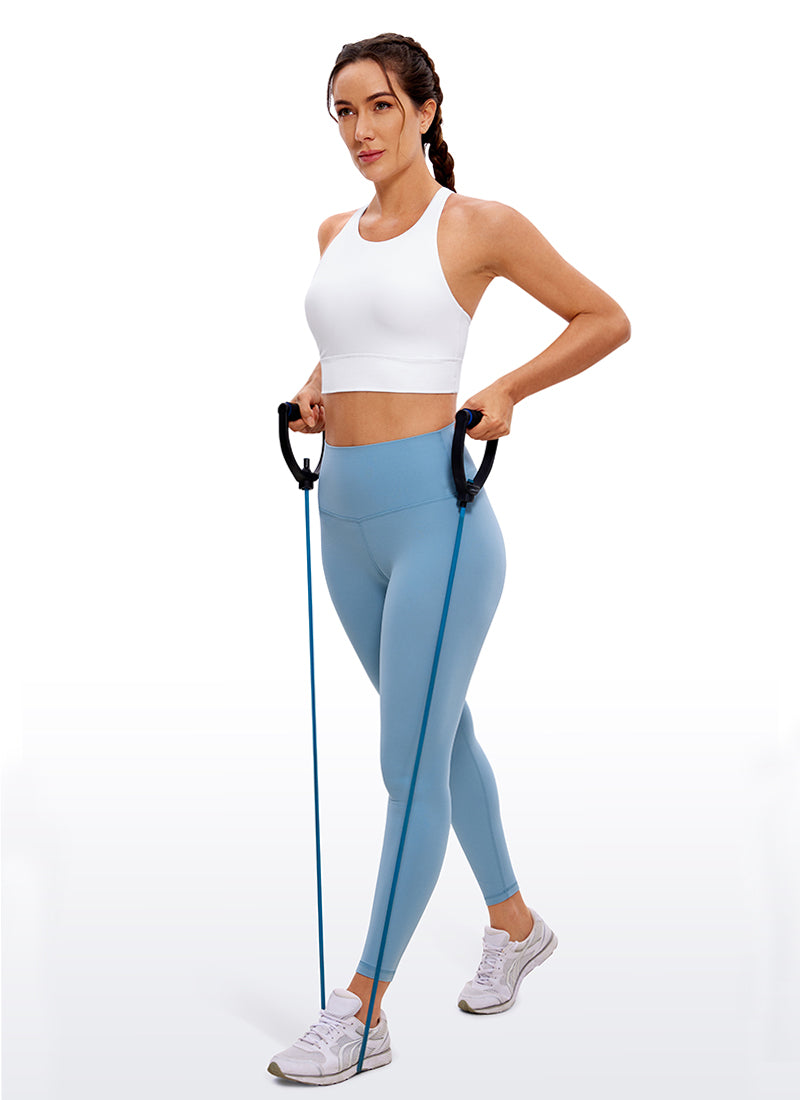 CRZ YOGA pour femme, soutien-gorge d'entraînement Butterluxe à maintien moyen et dos à bretelles, blanc.