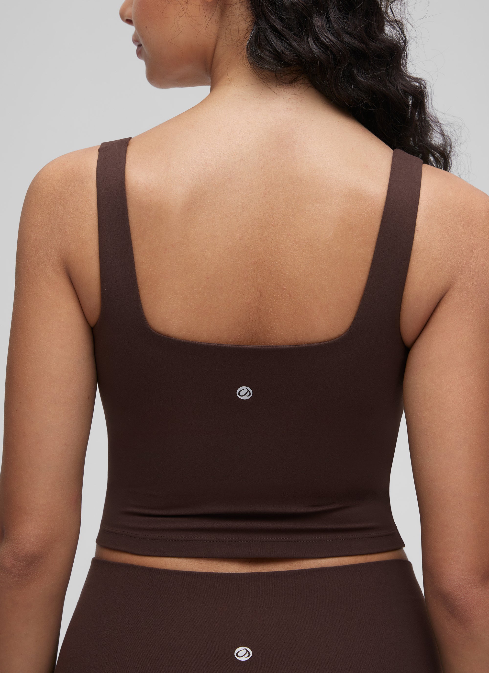 CRZ YOGA Reggiseno da yoga da donna Butterluxe a basso impatto, modello lungo con scollo quadrato Marrone Hot Fudge