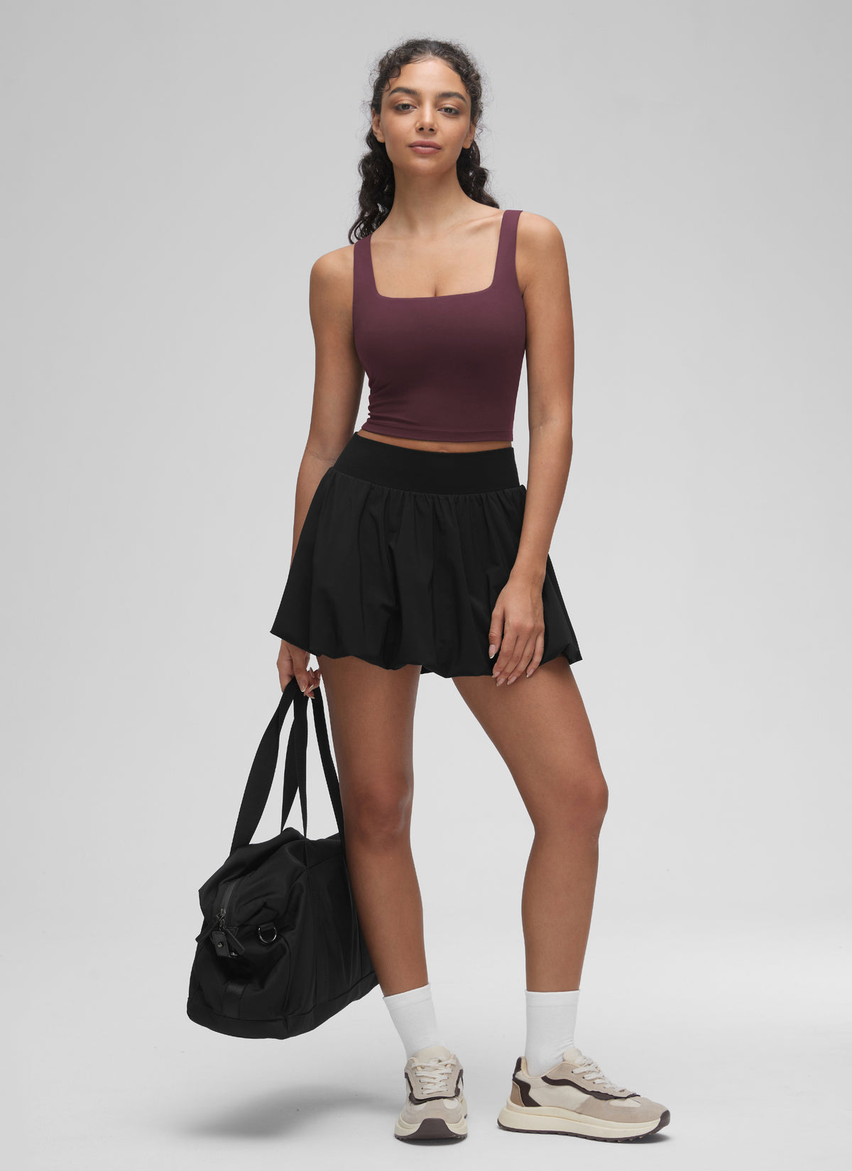 CRZ YOGA Naisten Jooga Matalan Tuen Butterluxe Pitkä Urheiluliivi Neliömäinen Pääntie Ripe Plum @model_info:Anano