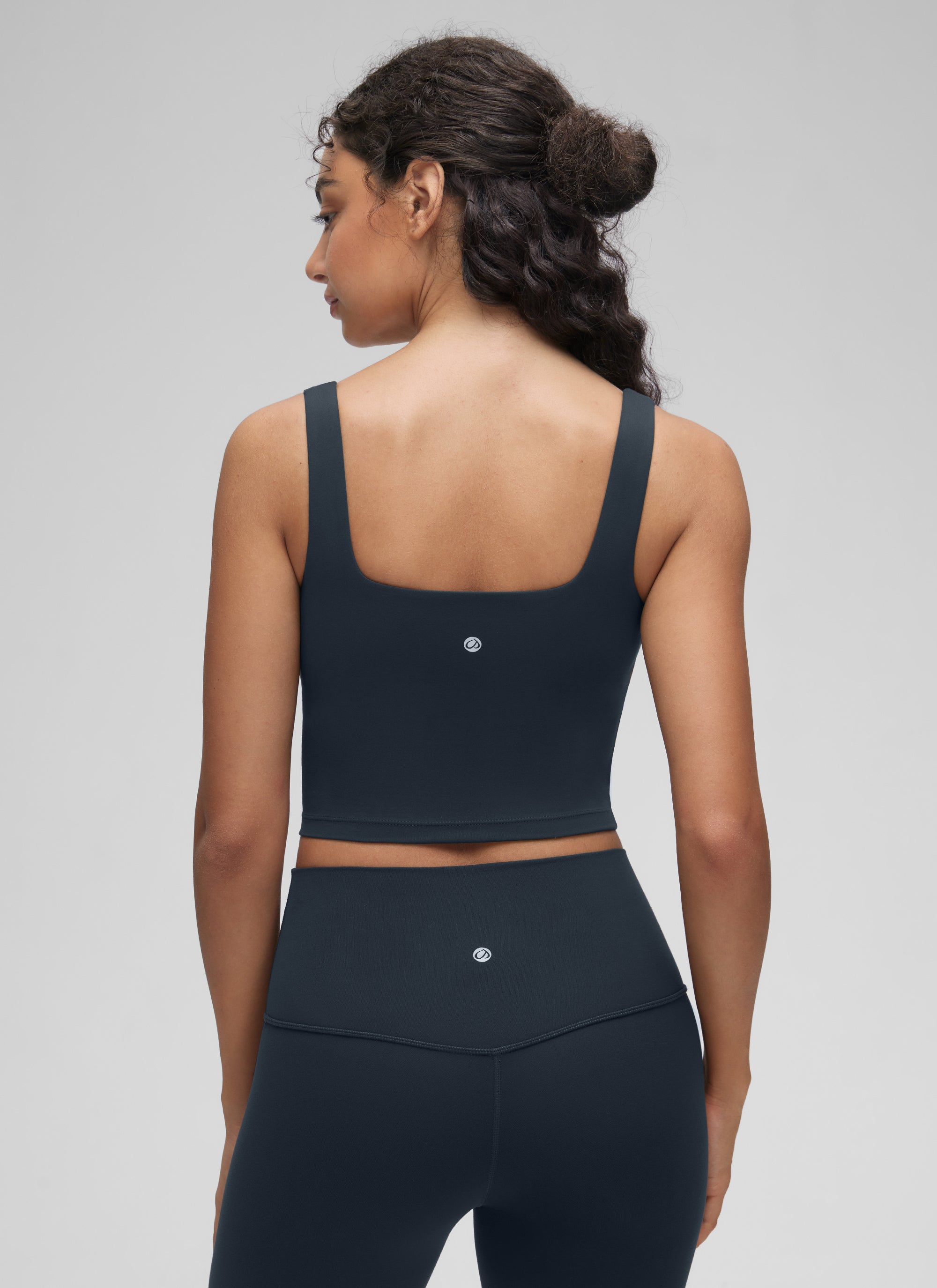 CRZ YOGA Reggiseno da yoga da donna Butterluxe a basso impatto, modello lungo con scollo quadrato Blu Navy
