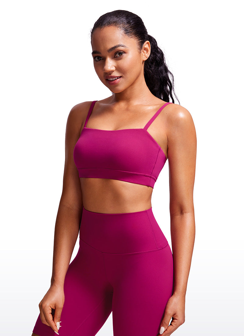 CRZ YOGA – Sutien sport pentru femei Butterluxe, cu bretele subțiri tip „spaghetti” reglabile, culoare magenta-violet