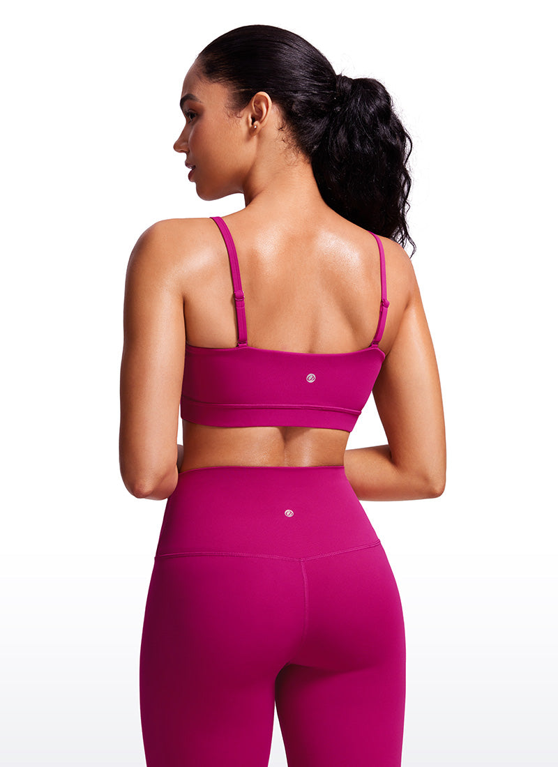 CRZ YOGA – Sutien sport pentru femei Butterluxe, cu bretele subțiri tip „spaghetti” reglabile, culoare magenta-violet