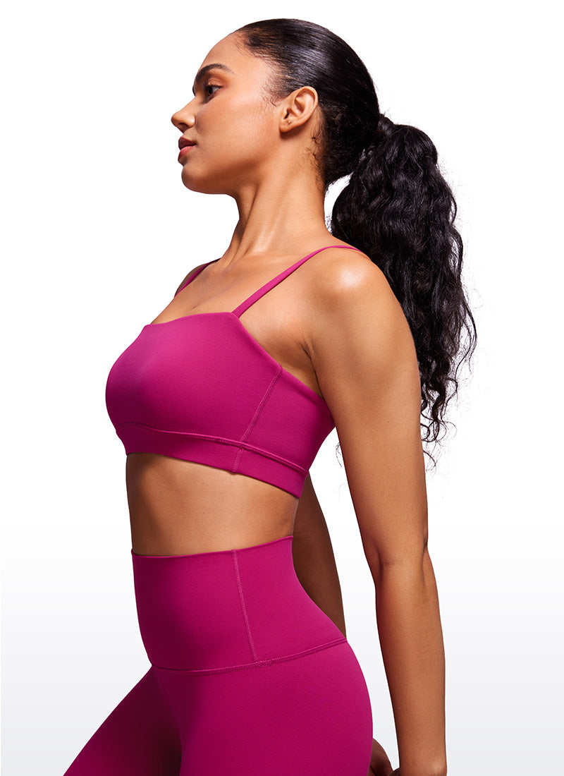 CRZ YOGA – Sutien sport pentru femei Butterluxe, cu bretele subțiri tip „spaghetti” reglabile, culoare magenta-violet