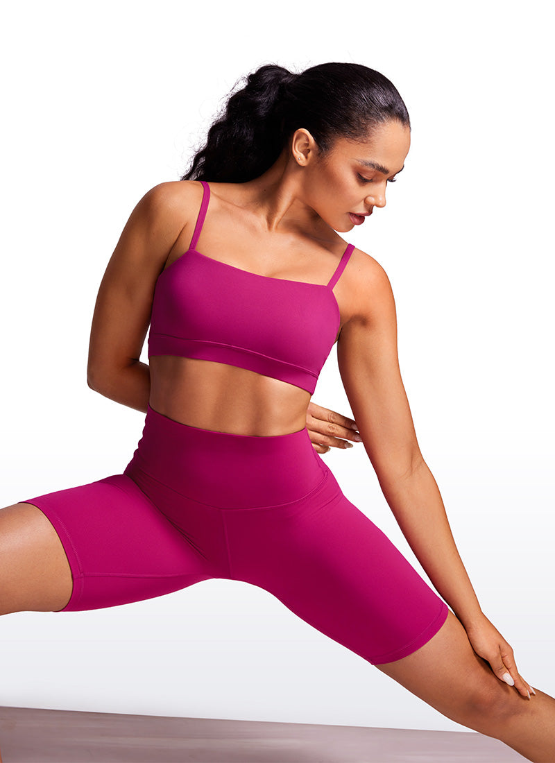 CRZ YOGA – Sutien sport pentru femei Butterluxe, cu bretele subțiri tip „spaghetti” reglabile, culoare magenta-violet