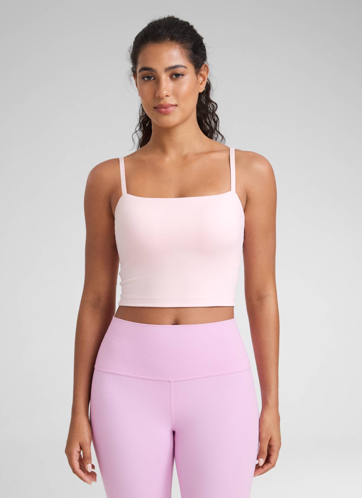 CRZ YOGA Womens Butterluxe Longline Adjustable Thin Strap Sports Bra Strawberry Pink @model_info:C