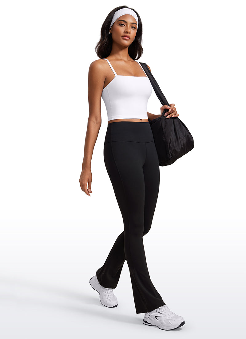 CRZ YOGA Womens Butterluxe Longline Adjustable Thin Strap Sports Bra White @model_info:Lais