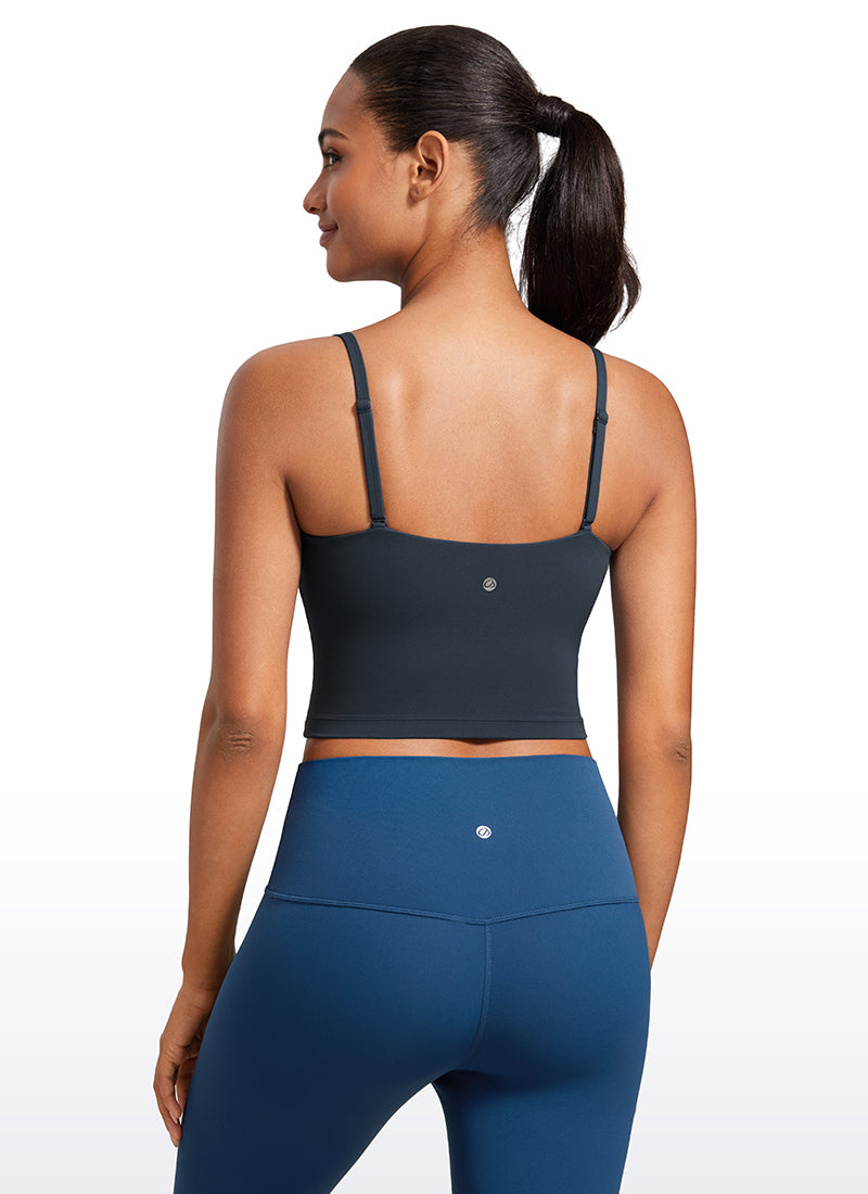 CRZ YOGA Womens Butterluxe Longline Adjustable Thin Strap Sports Bra True Navy @model_info:Lais