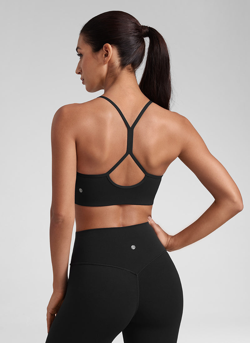 Soutien-gorge de sport Butterluxe à col montant et dos nageur en Y pour femme à fines bretelles Noir