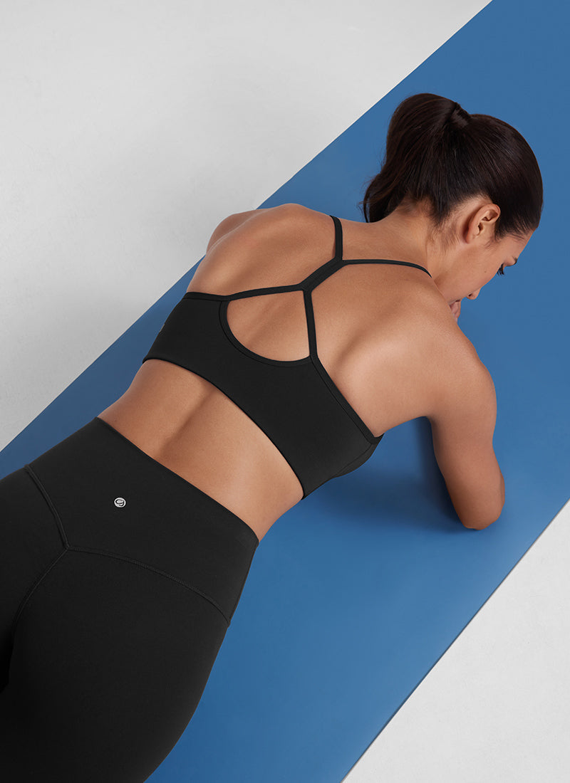 Soutien-gorge de sport Butterluxe à col montant et dos nageur en Y pour femme à fines bretelles Noir