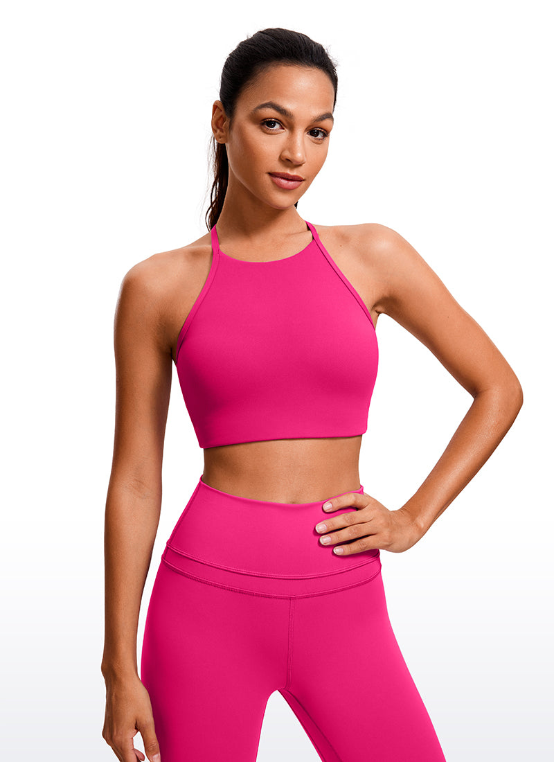 Soutien-gorge de sport Butterluxe à col montant et dos nageur en Y pour femme à fines bretelles Rose Granita