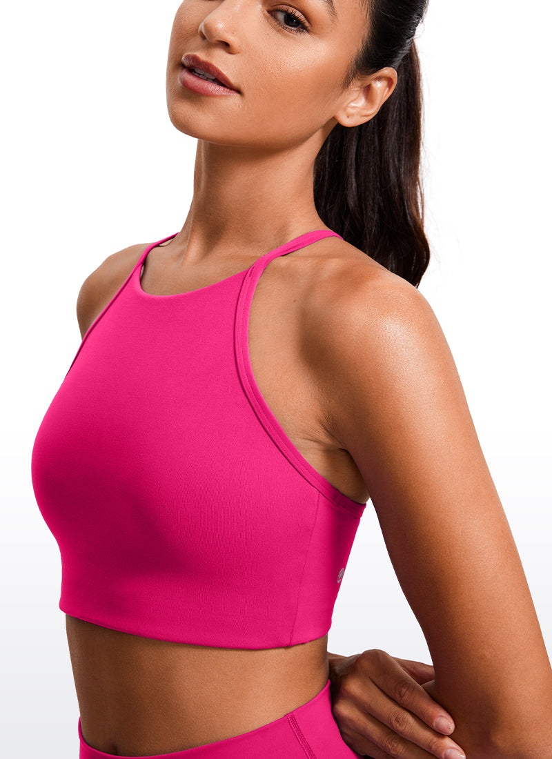 Soutien-gorge de sport Butterluxe à col montant et dos nageur en Y pour femme à fines bretelles Rose Granita