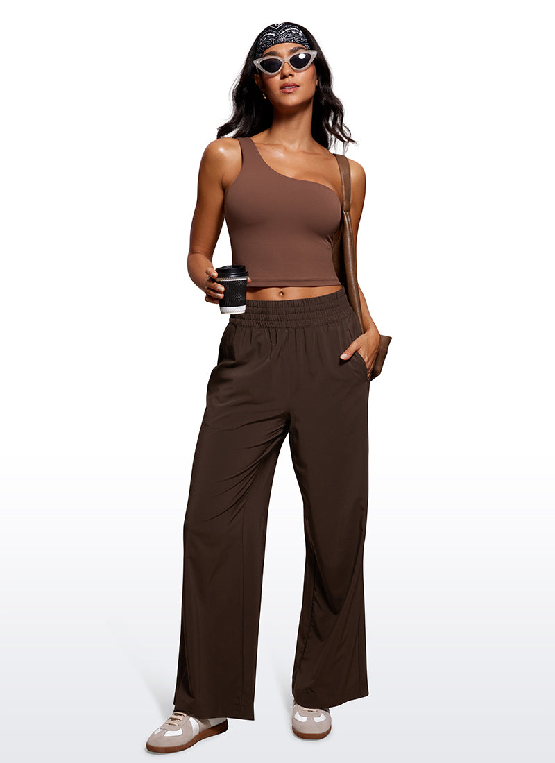 Brassière de sport longue asymétrique Butterluxe pour femme CRZ YOGA Marron Café
