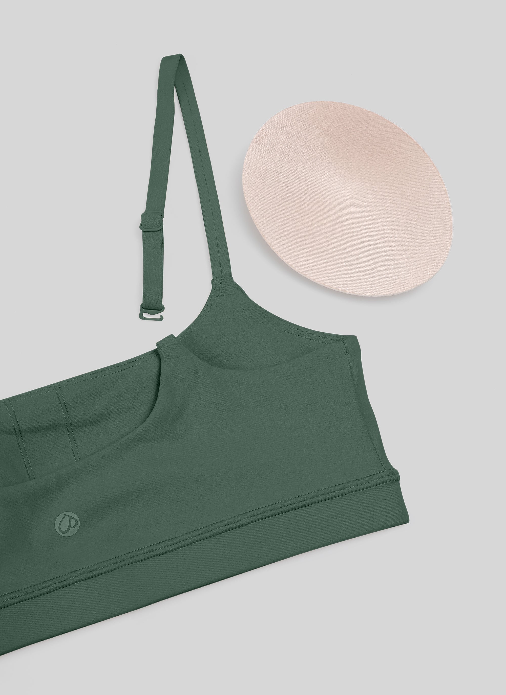 CRZ YOGA Reggiseno Donna Butterluxe con Spalline Sottili Regolabili e Scollo a U Verde Bosco Scuro