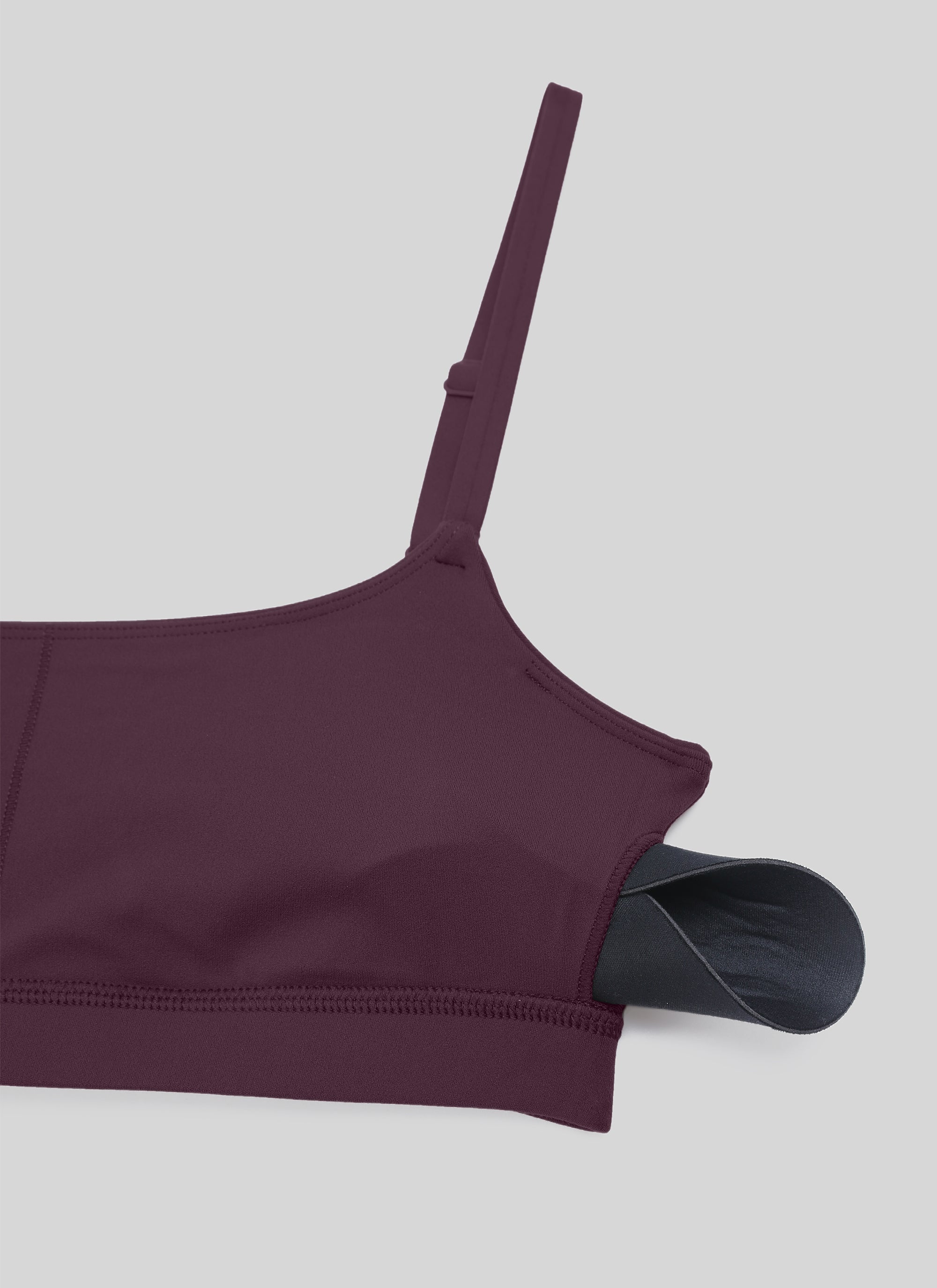 CRZ YOGA Reggiseno con scollo rotondo e spalline sottili regolabili Butterluxe da donna Viola Scuro