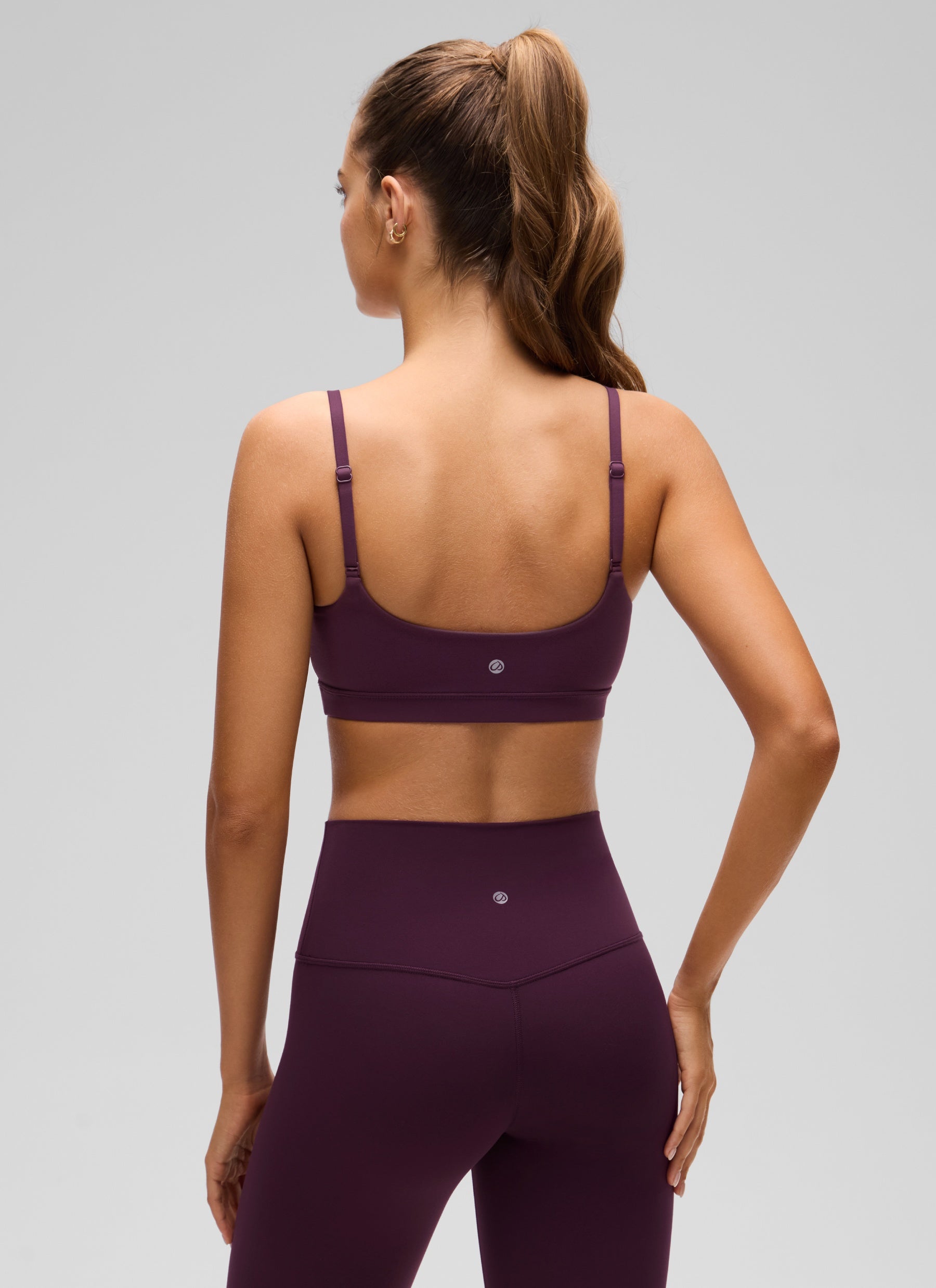 CRZ YOGA Reggiseno con scollo rotondo e spalline sottili regolabili Butterluxe da donna Viola Scuro