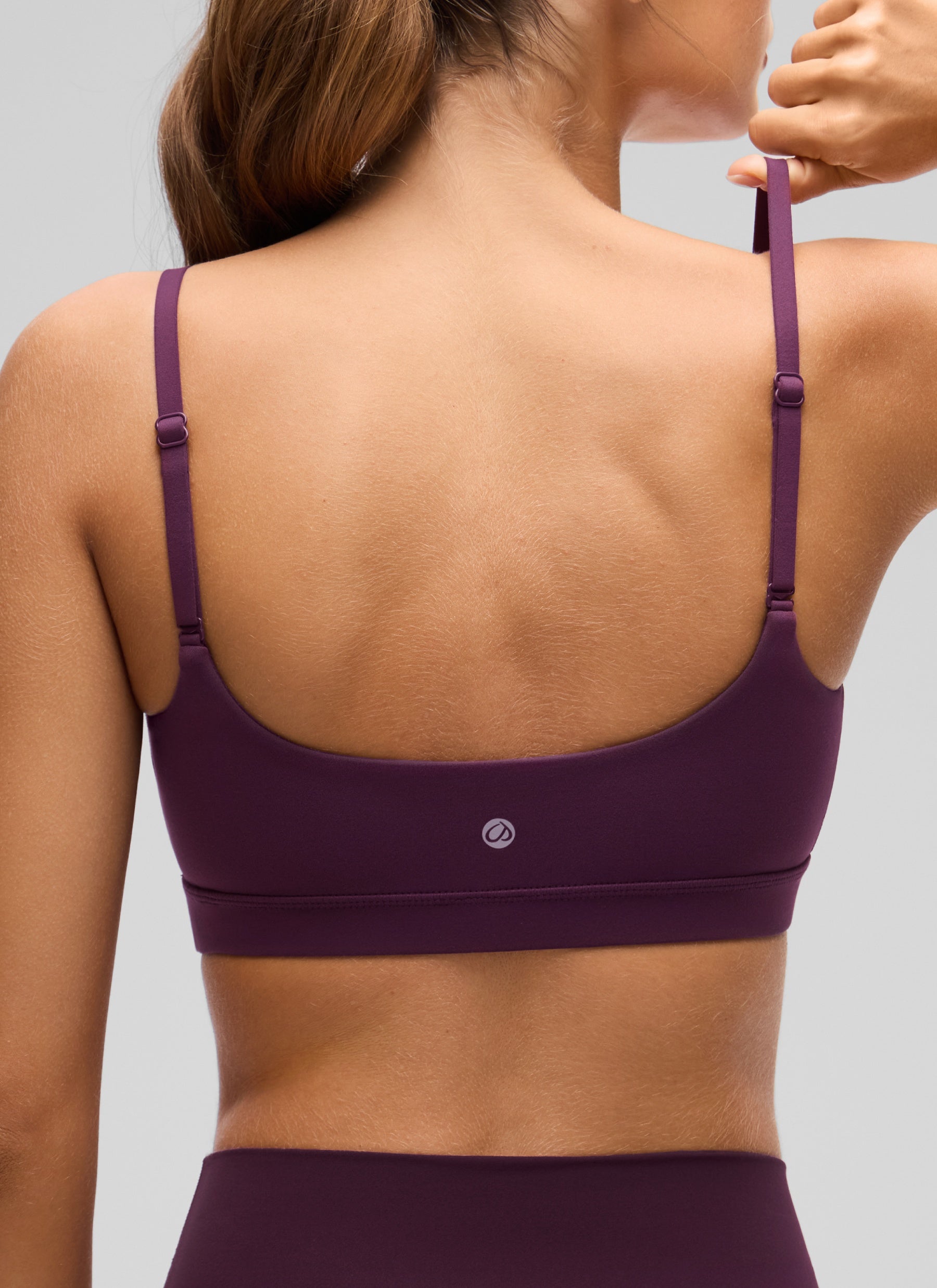 CRZ YOGA Reggiseno con scollo rotondo e spalline sottili regolabili Butterluxe da donna Viola Scuro
