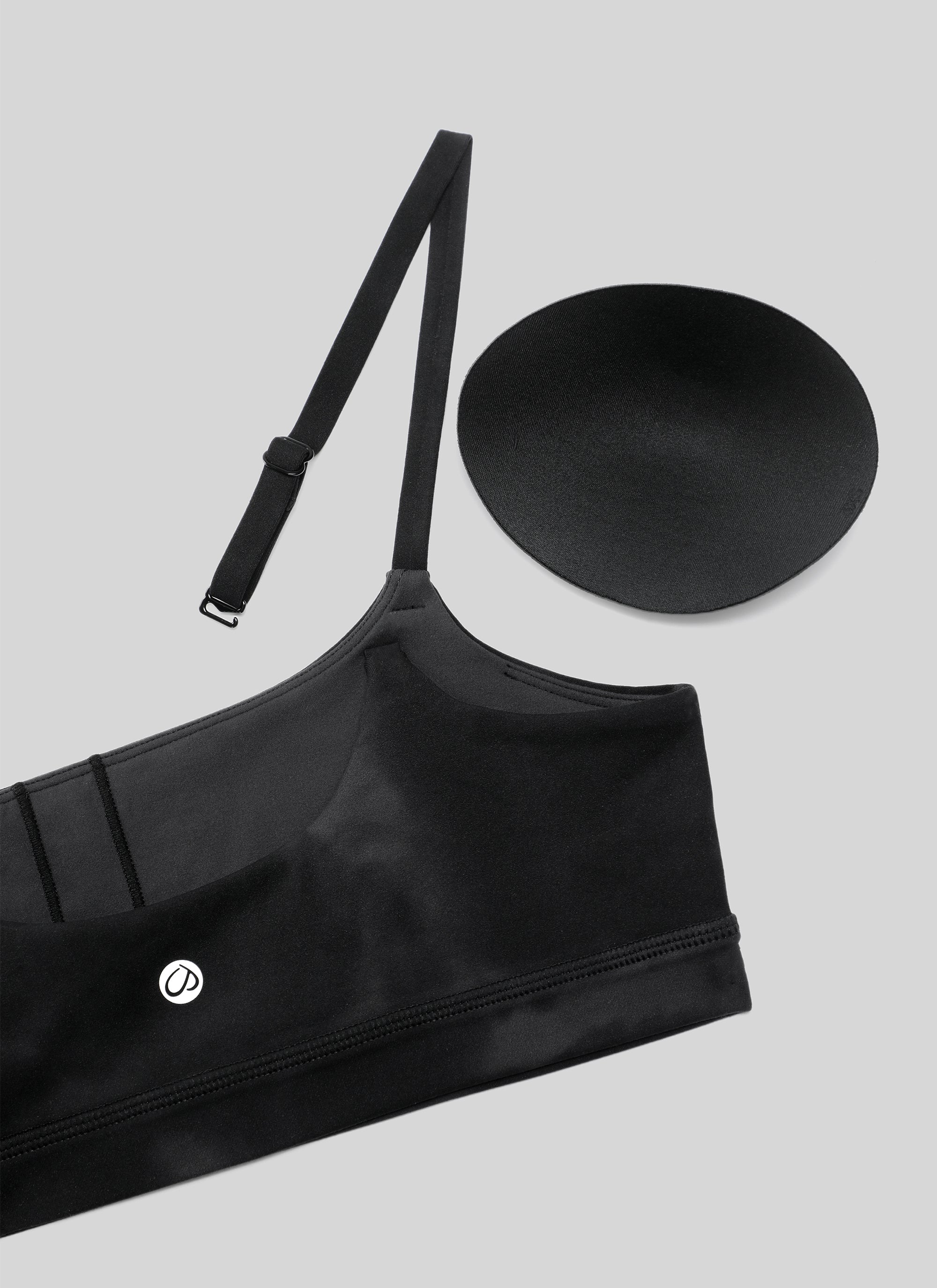 CRZ YOGA Reggiseno con scollo rotondo e spalline sottili regolabili Butterluxe da donna Nero con stampa Tie-Dye a fiori
