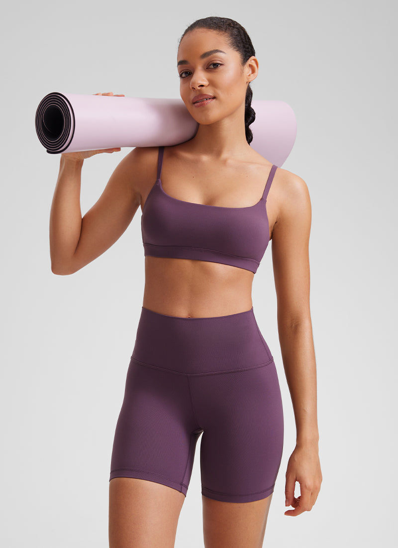 CRZ YOGA Reggiseno con scollo rotondo e spalline sottili regolabili Butterluxe da donna Viola Cardo