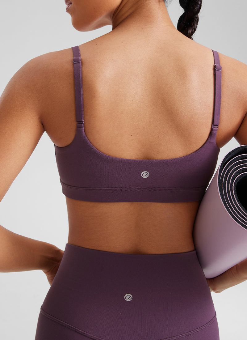CRZ YOGA Reggiseno con scollo rotondo e spalline sottili regolabili Butterluxe da donna Viola Cardo
