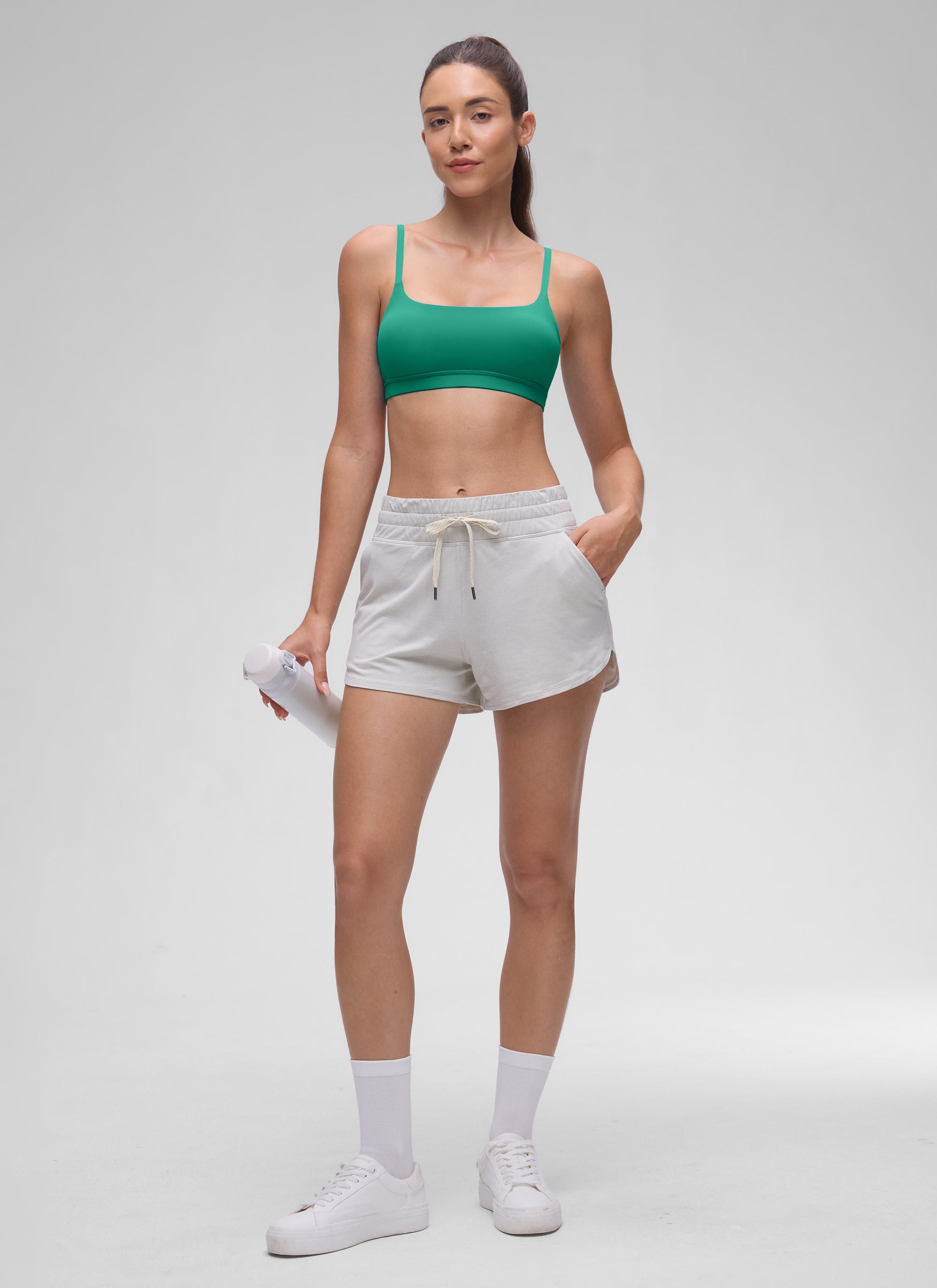 CRZ YOGA Reggiseno da Donna Butterluxe con Spalline Sottili Regolabili e Scollo Rotondo Verde Cascadia