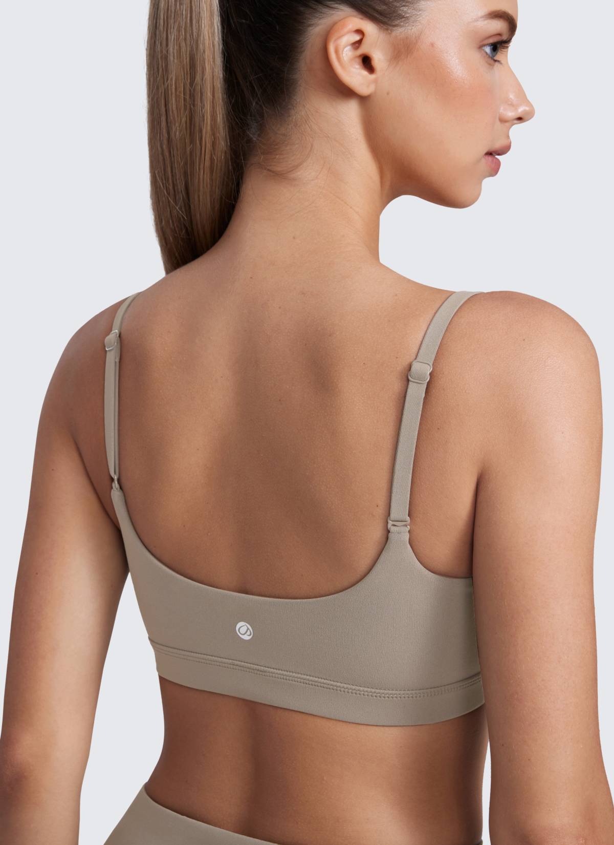 CRZ YOGA Reggiseno con scollo rotondo e spalline sottili regolabili Butterluxe da donna Grigio Cenere Caldo