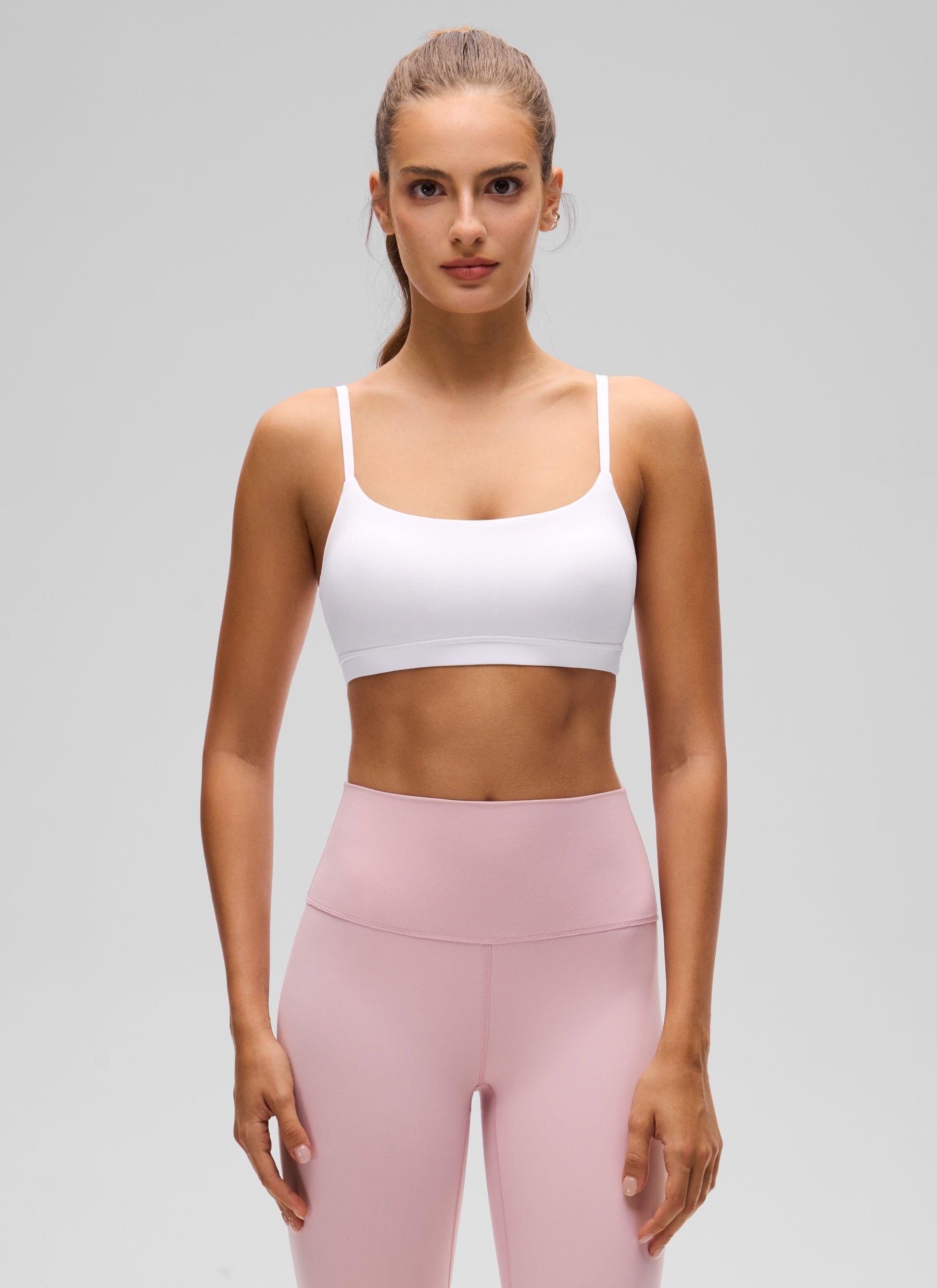 CRZ YOGA Reggiseno con scollo rotondo e spalline sottili regolabili Butterluxe da donna Bianco