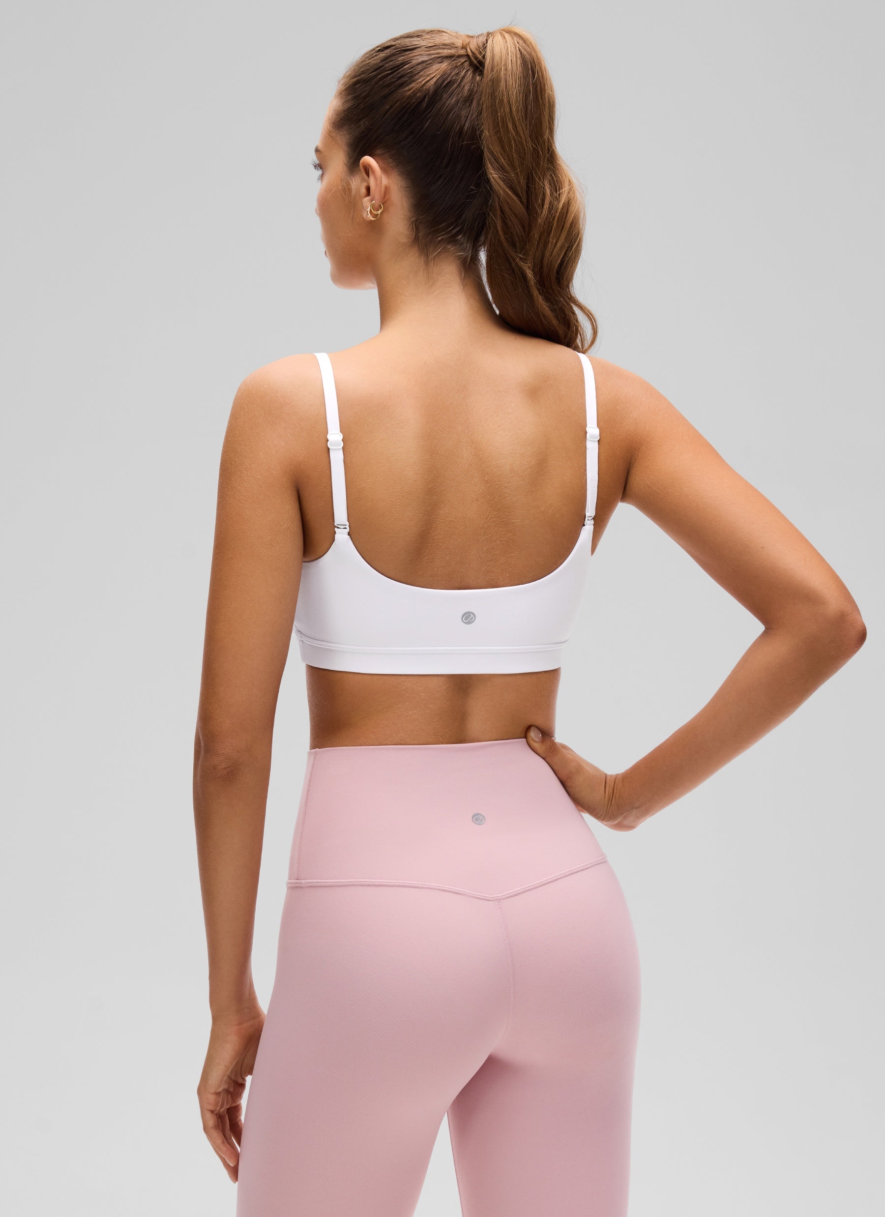 CRZ YOGA Reggiseno con scollo rotondo e spalline sottili regolabili Butterluxe da donna Bianco