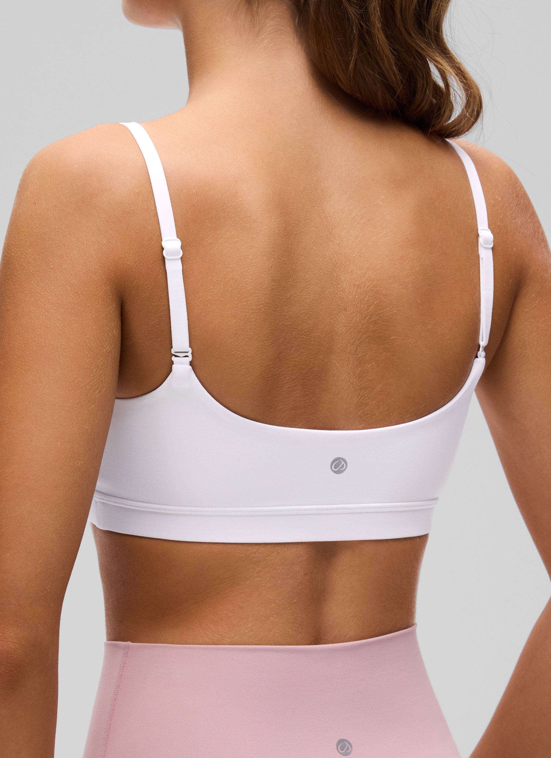 CRZ YOGA Reggiseno con scollo rotondo e spalline sottili regolabili Butterluxe da donna Bianco