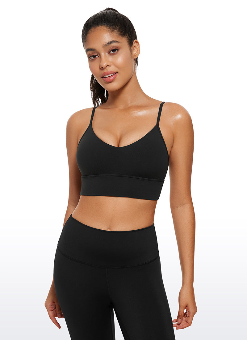 Soutien-gorge de sport camisole long à col en V Butterluxe pour femme CRZ YOGA Noir