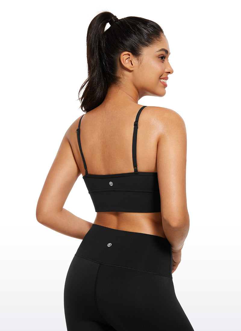 Soutien-gorge de sport camisole long à col en V Butterluxe pour femme CRZ YOGA Noir