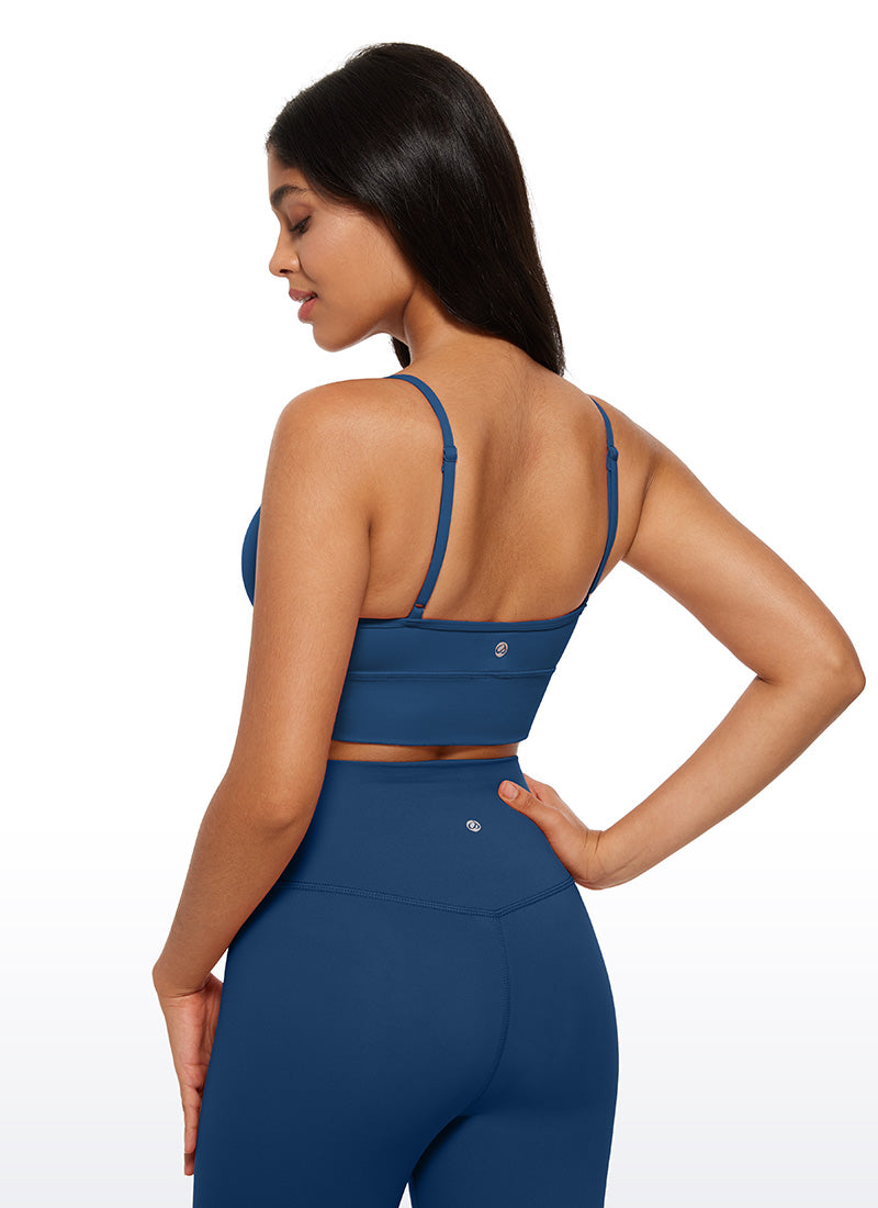 Soutien-gorge de sport camisole long à col en V Butterluxe pour femme CRZ YOGA Bleu Marine Français