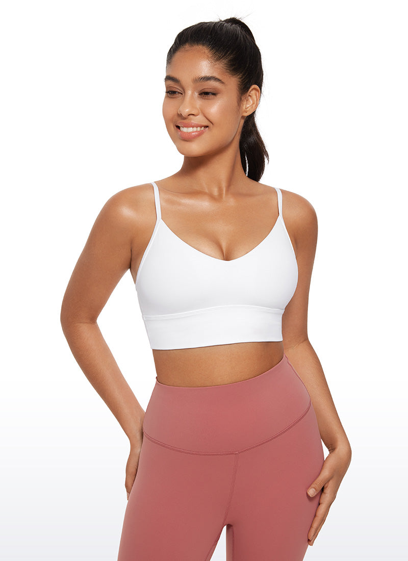 Soutien-gorge de sport camisole long à col en V Butterluxe pour femme CRZ YOGA Blanc