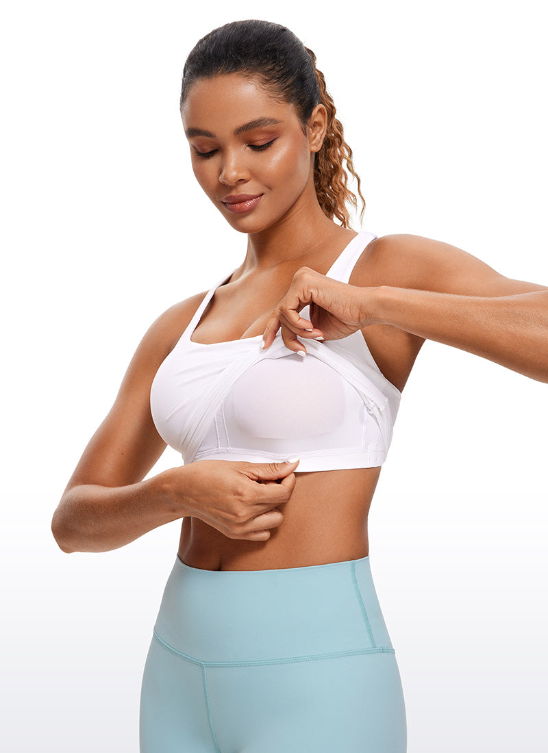 CRZ YOGA Sutien sport pentru femei Butterluxe, cu bretele subțiri, croi lung și design încrucișat, alb