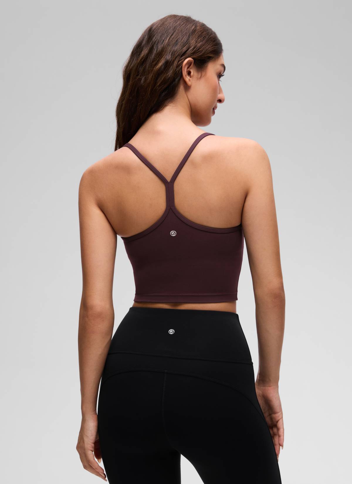 Top corto reggiseno sportivo lungo con schiena a Y Butterluxe da donna CRZ YOGA Prugna Matura