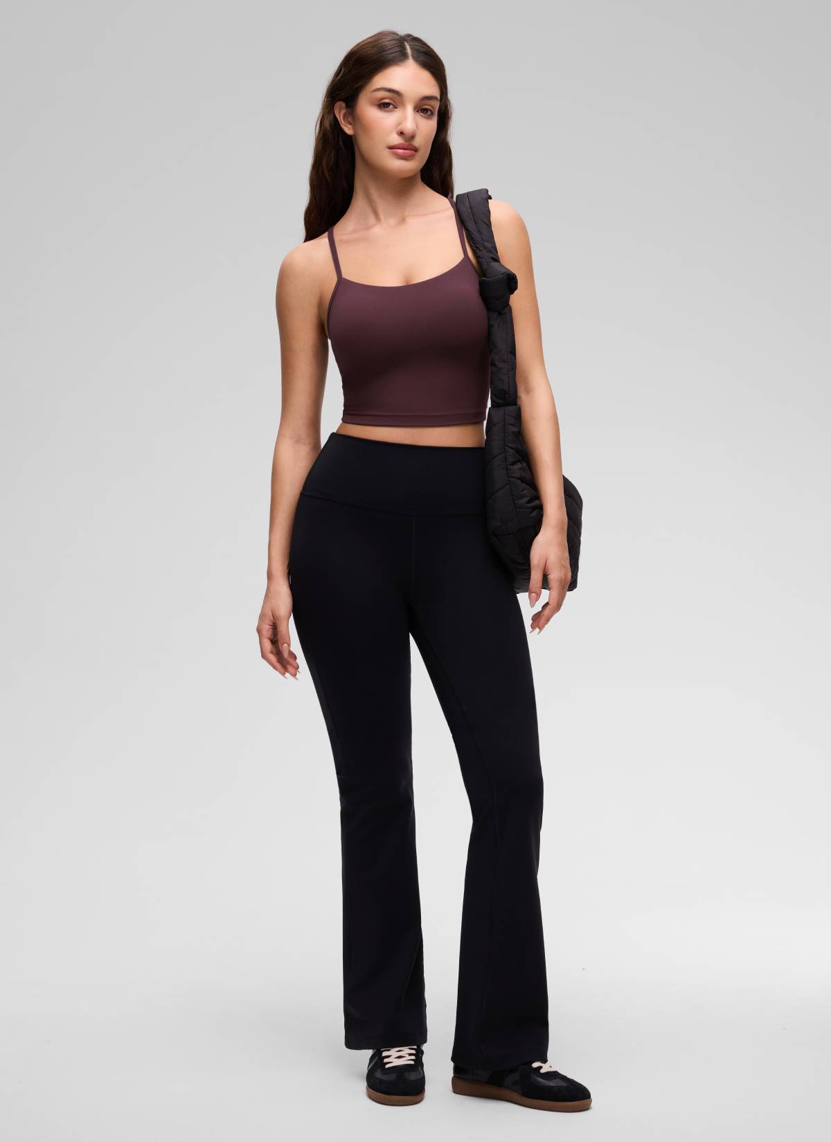 Top corto reggiseno sportivo lungo con schiena a Y Butterluxe da donna CRZ YOGA Prugna Matura