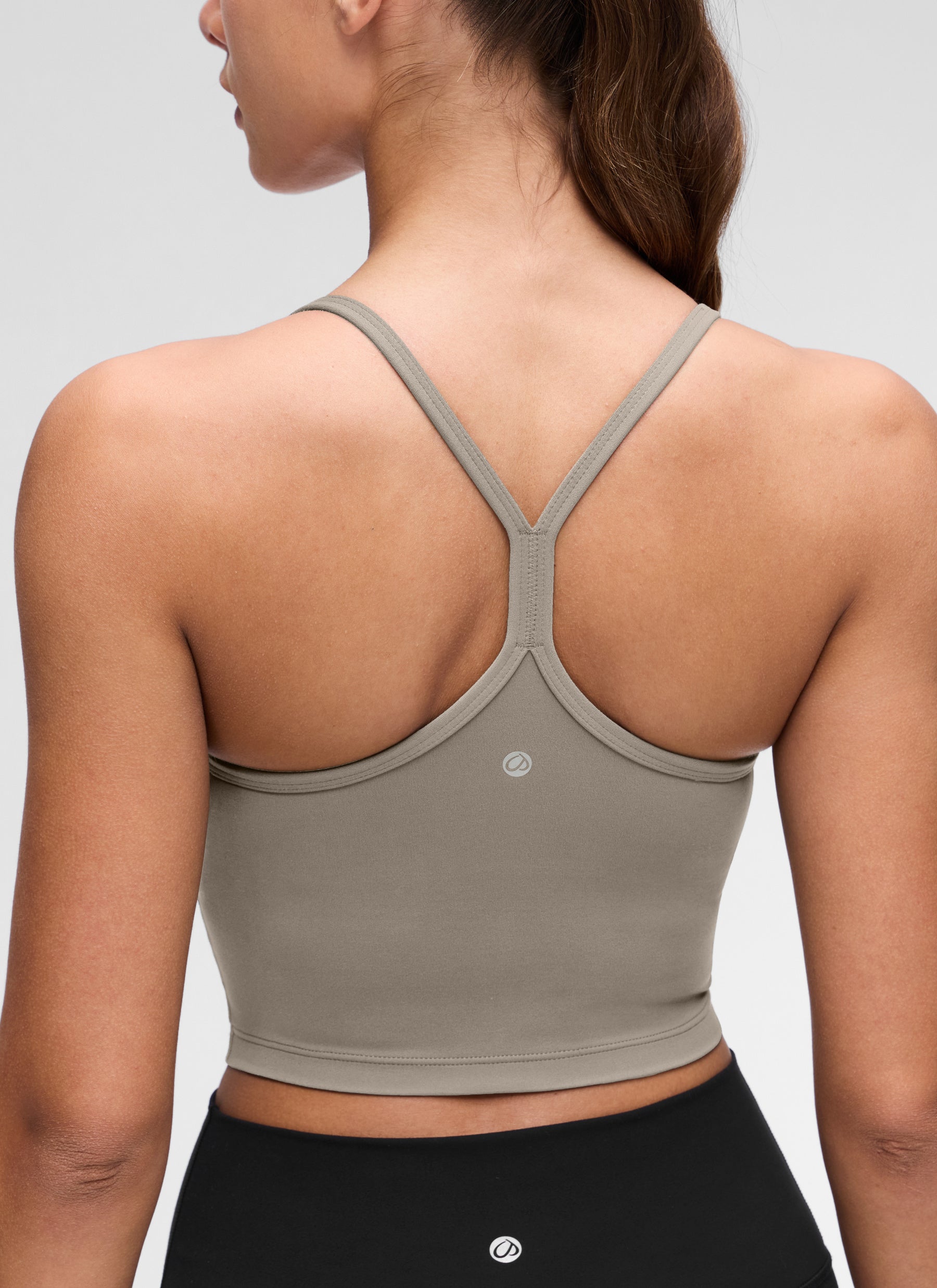 CRZ YOGA da Donna Butterluxe Top Canotta Corta Reggiseno Sportivo Lungo con Schiena a Y Grigio Cenere Caldo