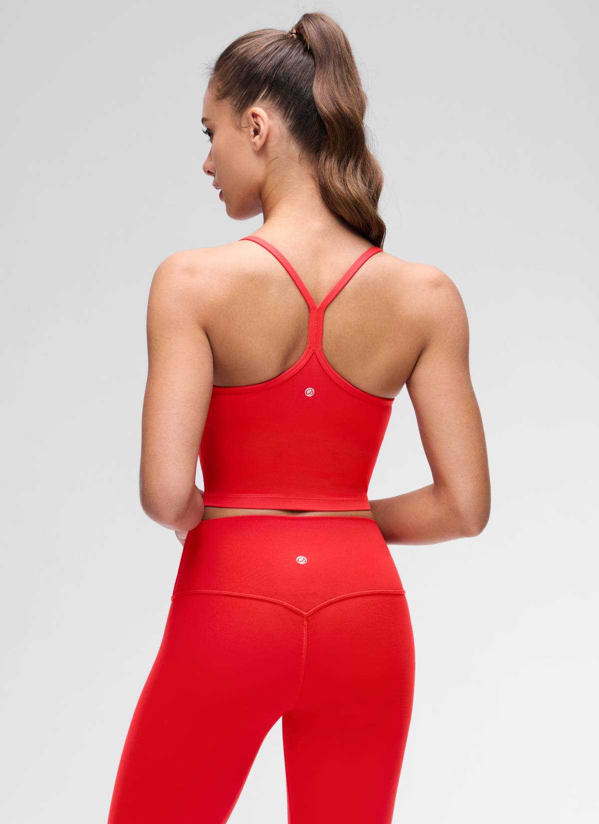 Top corto reggiseno sportivo lungo con schiena a Y Butterluxe da donna CRZ YOGA Rosso Intenso