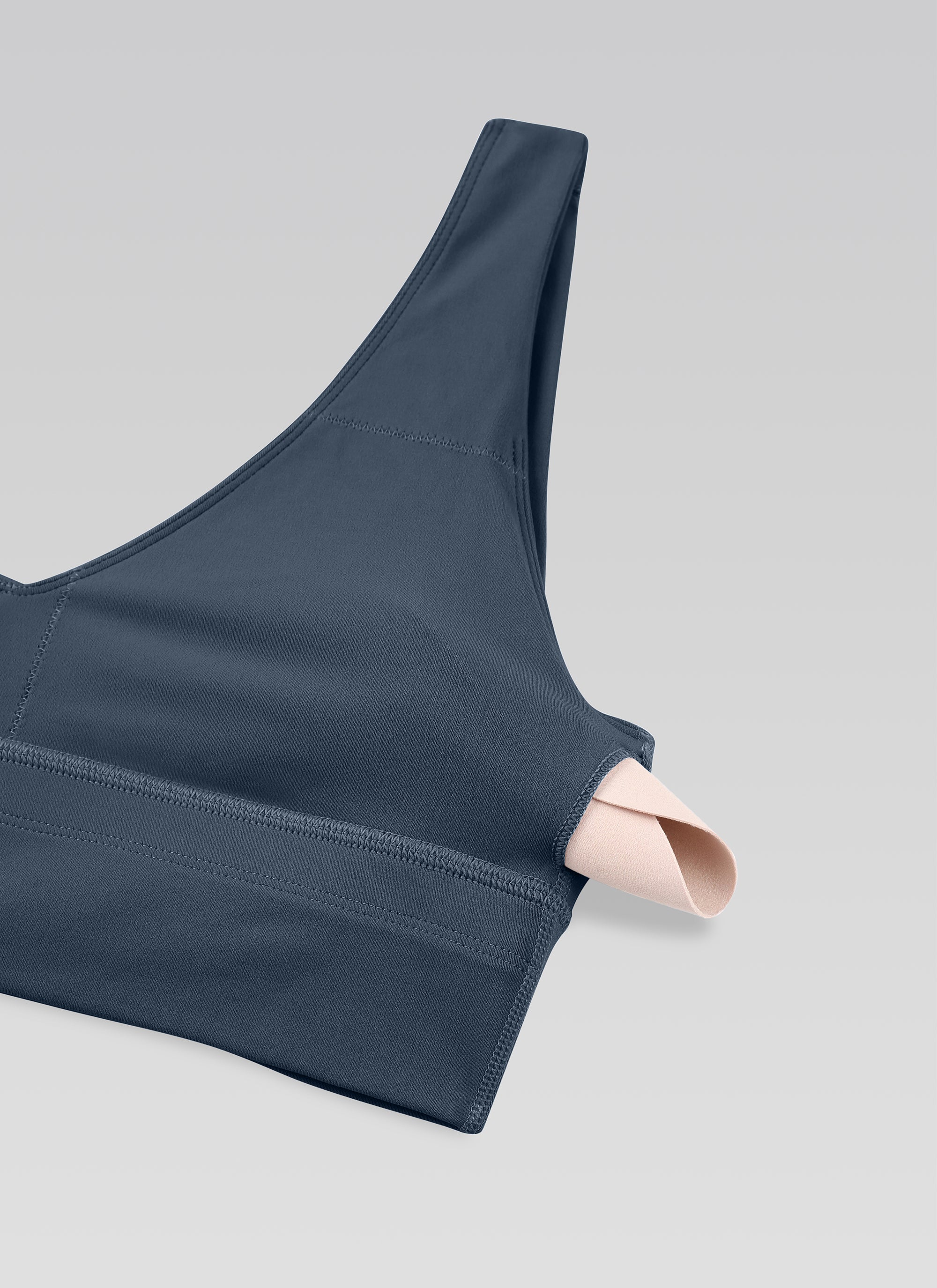 CRZ YOGA Women's Light Support Butterluxe Yoga Bra Longline U back V Neck Stelindigo @model_info:NEW