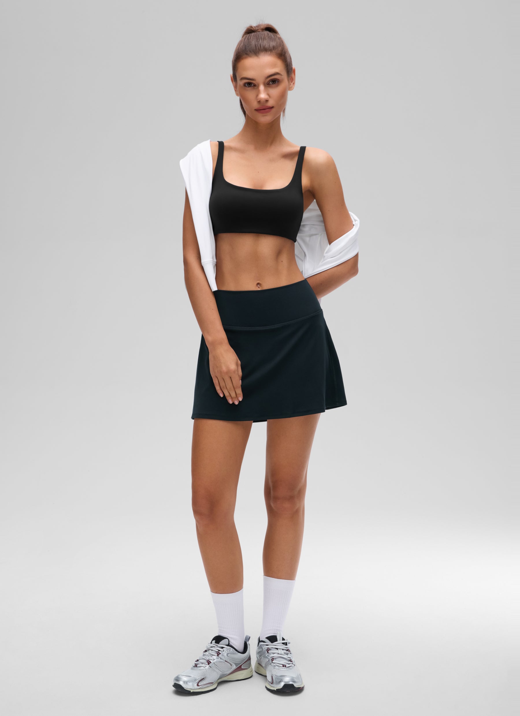 Mini soutien-gorge caraco rembourré à col carré Butterluxe pour femme CRZ YOGA Noir