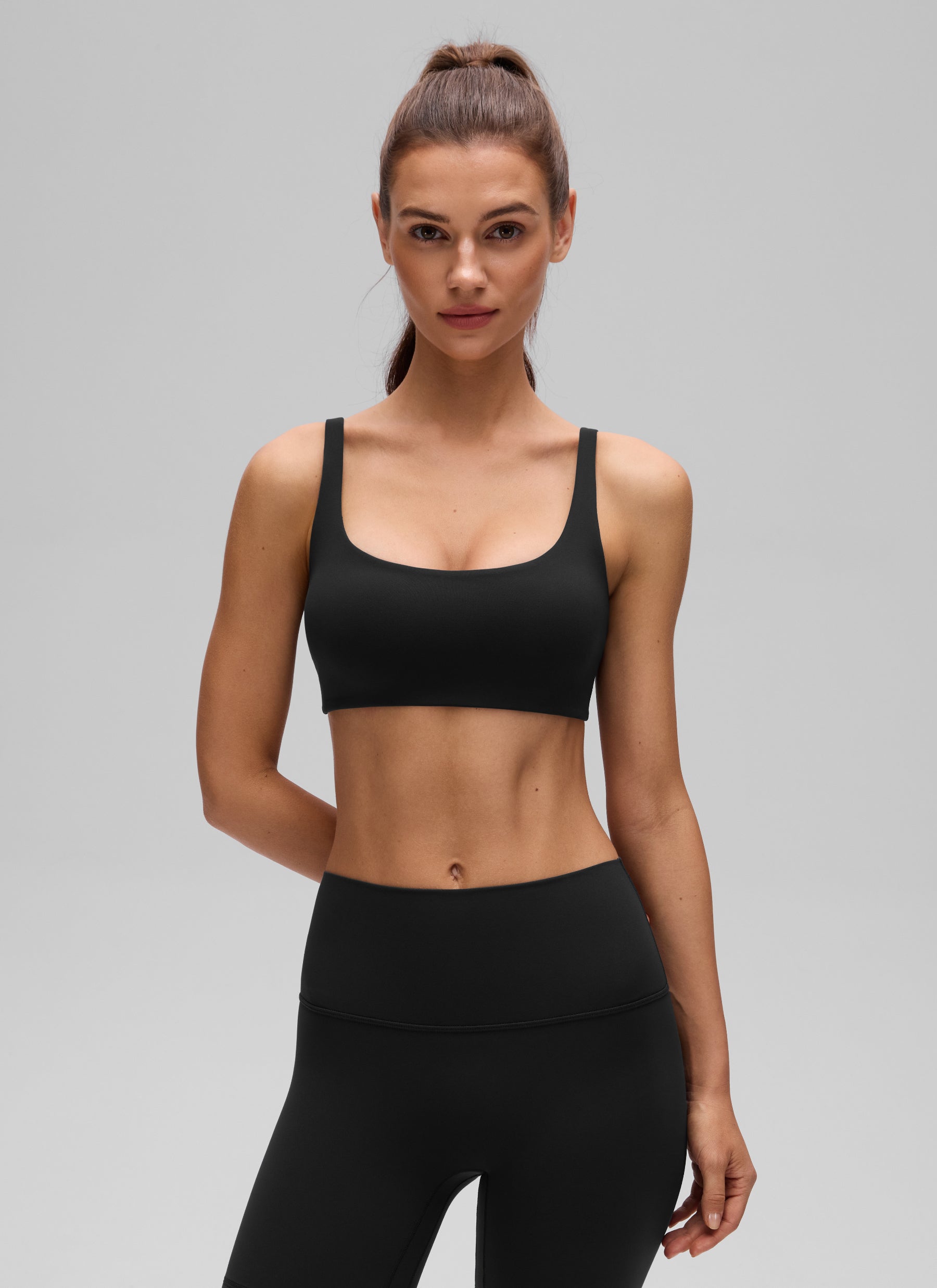 Mini soutien-gorge caraco rembourré à col carré Butterluxe pour femme CRZ YOGA Noir