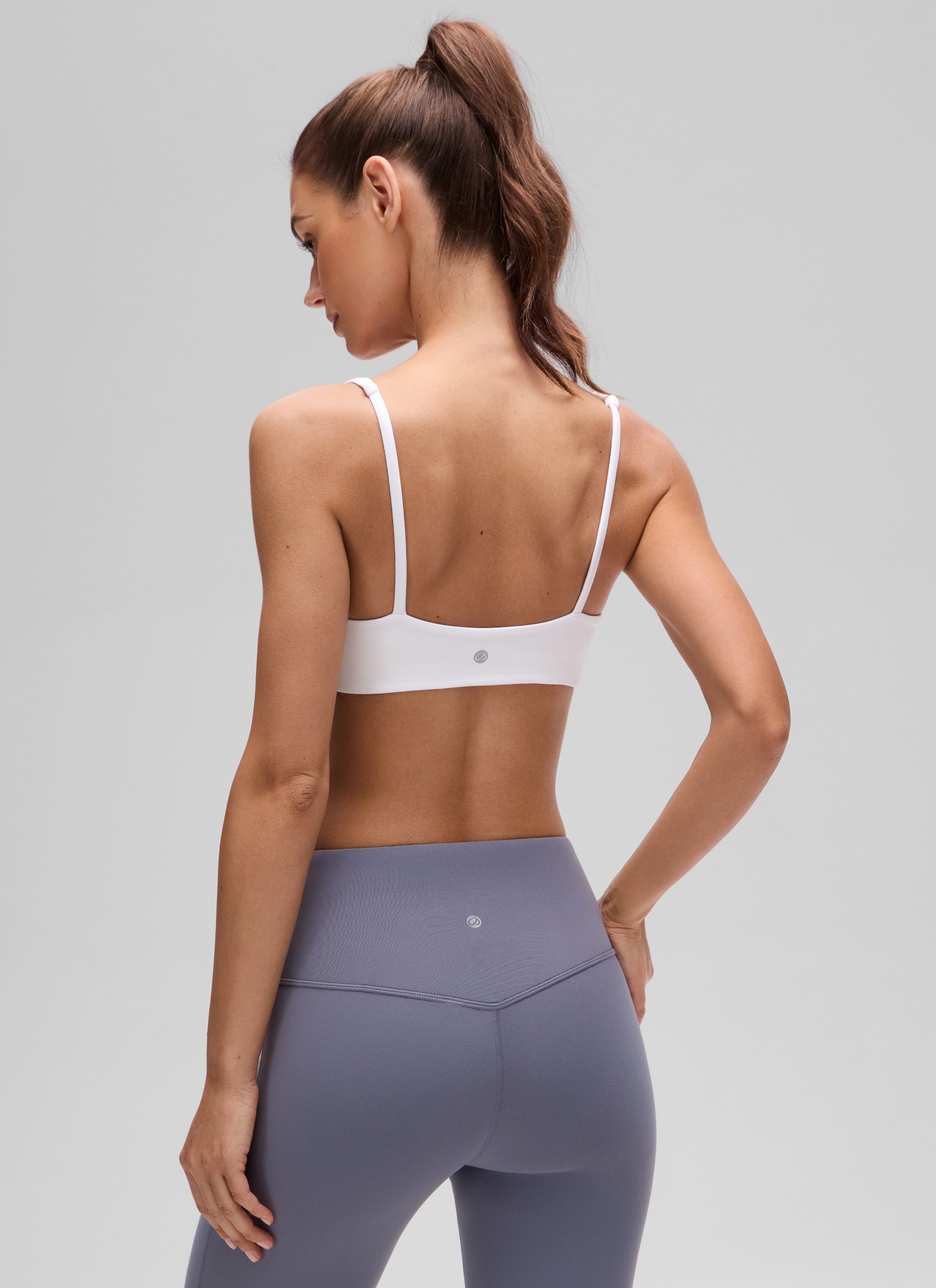 CRZ YOGA pour femme, mini-soutien-gorge rembourré caraco Butterluxe à col carré, blanc.