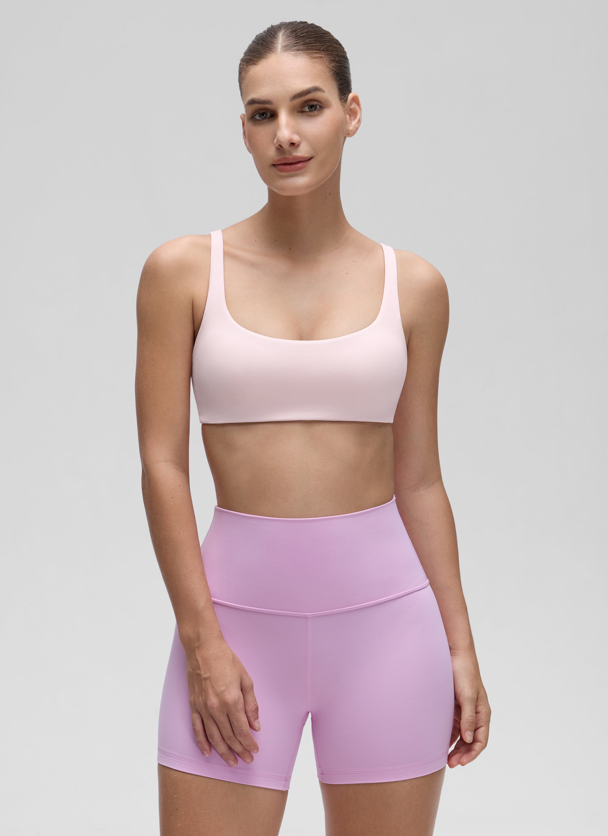Mini soutien-gorge caraco rembourré à col carré Butterluxe pour femme CRZ YOGA Rose frais