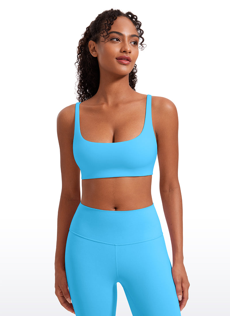 CRZ YOGA – damski top z wyścielonym mini stanikiem i kwadratowym dekoltem, model Butterluxe, kolor Kayak Blue