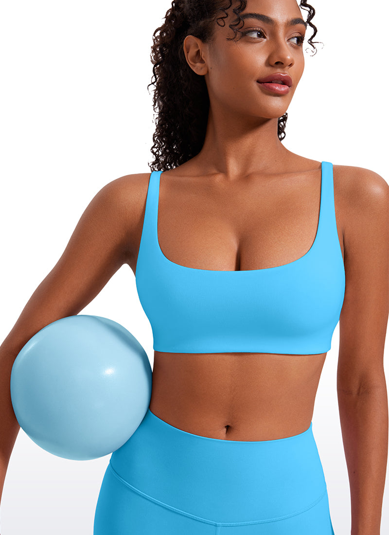 CRZ YOGA – damski top z wyścielonym mini stanikiem i kwadratowym dekoltem, model Butterluxe, kolor Kayak Blue